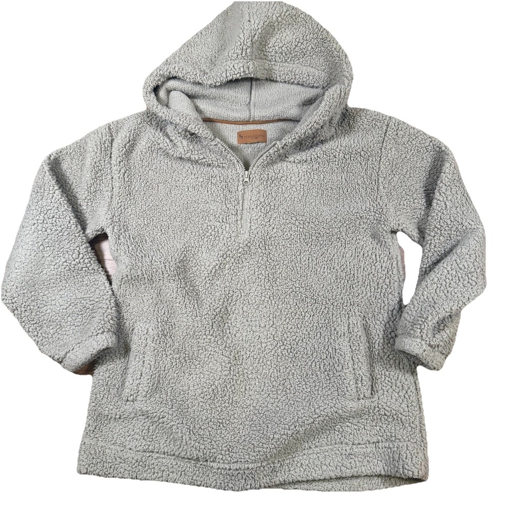Koolaburra by UGG Sherpa Hoodie Women Large Tan Quarter Zip Fleece Pullover Cozy